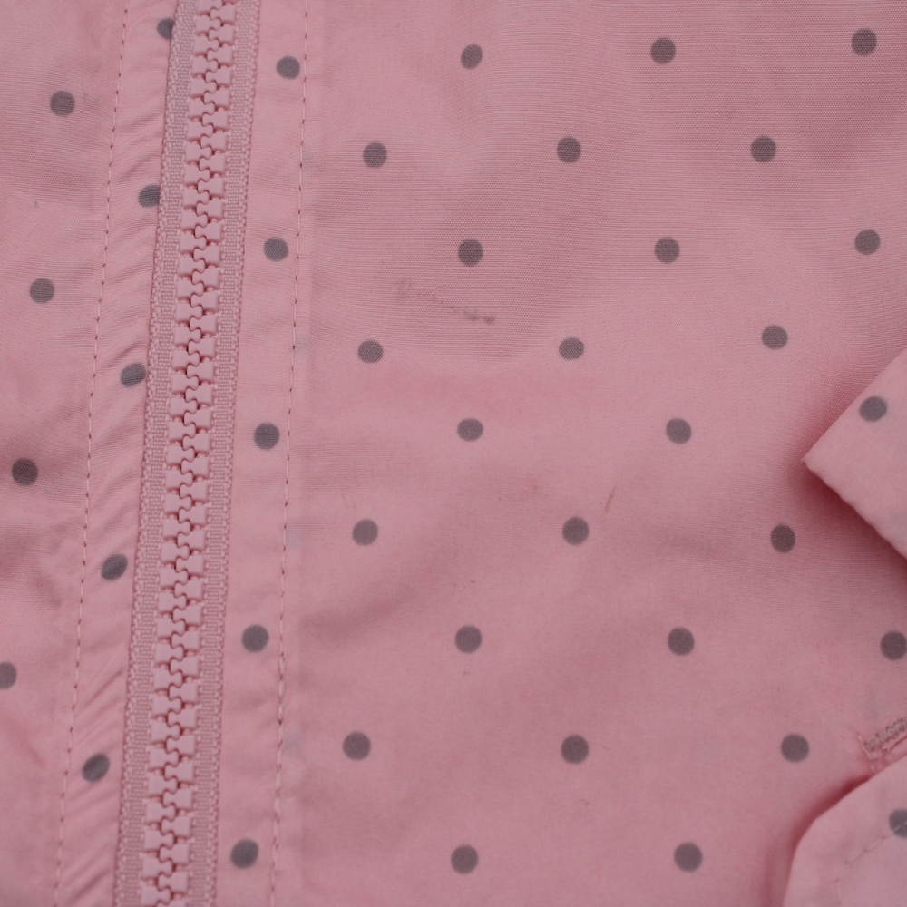 NWT Carter’s Girls 2T Rain Slicker – Light Pink with Grey Polka Dots - Picture 5 of 7